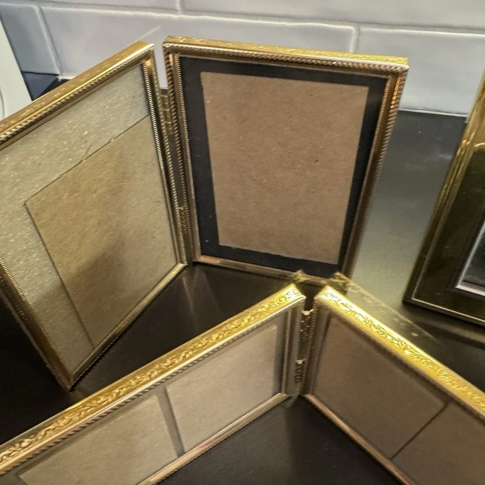 Vintage Mixed Lot Gold Tone Picture Frames 4 Frames Some Doubles